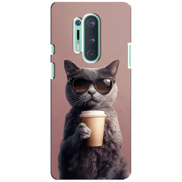 Чехол с принтом «Кот с кофе» для OnePlus 8 Pro