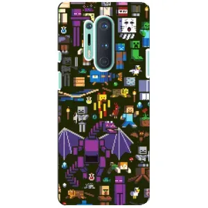 Чехол Майнкрафт на OnePlus 8 Pro (AlphaPrint) Minecraft (Коллаж Майнкрафт)