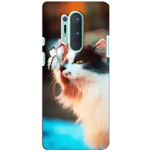 Чохол на OnePlus 8 Pro з Котиками (VPrint) (Котик з метеликом)