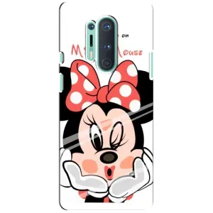 Эксклюзивный чехол для OnePlus 8 Pro (AlphaPrint - Мультяшные) (Маус Минни)