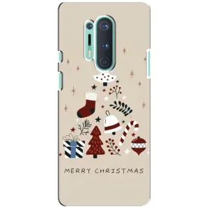 Рождественские Чехлы для OnePlus 8 Pro (VPrint) (Merry Christmas)