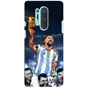 Чехлы для OnePlus 8 Pro (Leo чемпион) (AlphaPrint) (Месси с кубком)