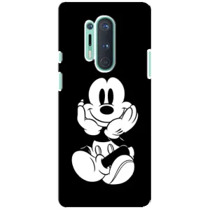 Эксклюзивный чехол для OnePlus 8 Pro (AlphaPrint - Мультяшные) (Микки на черном)
