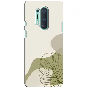 Силиконовый чехол с принтом в цветах на OnePlus 8 Pro (Зеленая монстера дизайн)