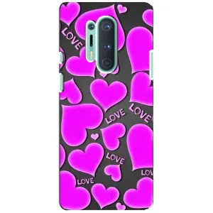 Чехлы для любимой на OnePlus 8 Pro (VPrint) (Pink hearts)