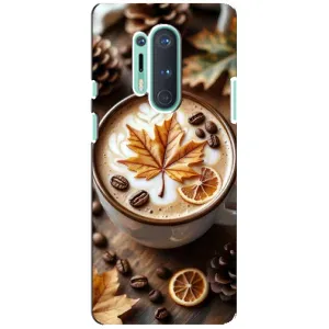 Чехол с уникальным дизайном «Осень с кофе» для OnePlus 8 Pro (Пряный кофе)