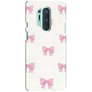 Чохол з бантиками на OnePlus 8 Pro (Рожеві бантики)