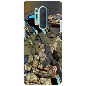 Чехлы с картинкой ЗСУ для OnePlus 8 Pro (AlphaPrint) (Воїн ЗСУ)
