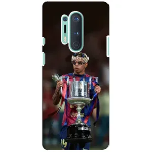 Чехол с футболистом Ламин Ямаль OnePlus 8 Pro (Ямаль с кубком)
