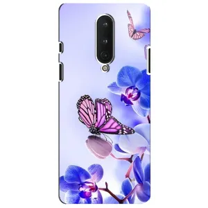 Чохли з квітами для OnePlus 8 (VPrint) (Метелик на квітах)