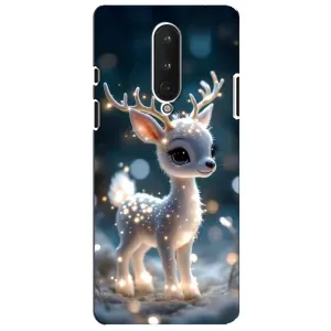 Яркий чехол для OnePlus 8 с Зимними Оленятами (Блестящий олененок)