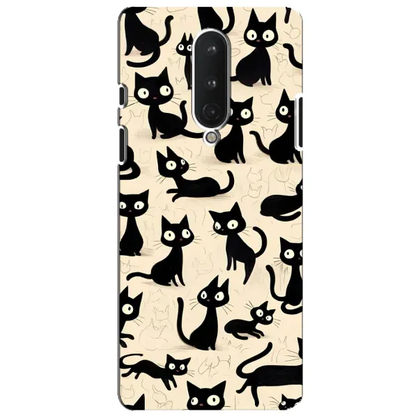 Чохол з принтом «Чорні коти» для OnePlus 8