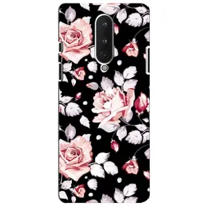 Чохли з квітами для OnePlus 8 (VPrint) (Квіти на чорному)