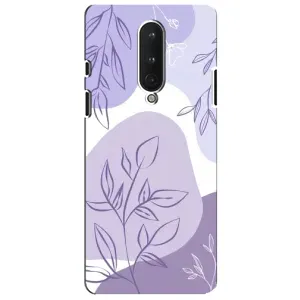 Силконовий чохол з принтом в квітах на OnePlus 8 (Фіолетове листя абстракція)