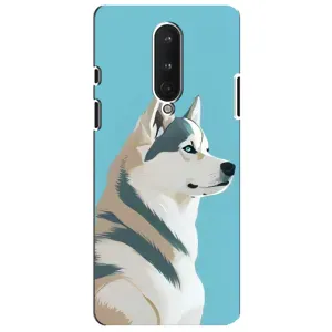 Чехол с Хаски для OnePlus 8 - (AlphaPrint) (Хаски арт)