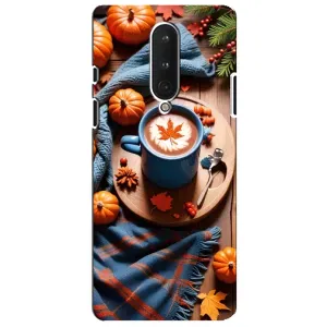 Чехол с уникальным дизайном «Осень с кофе» для OnePlus 8 (Кофе и тыковки)