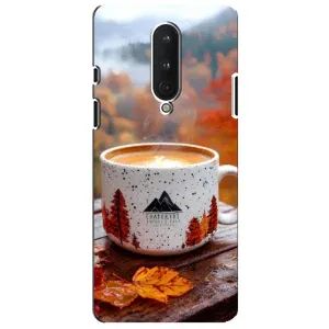 Чехол с уникальным дизайном «Осень с кофе» для OnePlus 8 (Кофе на природе)