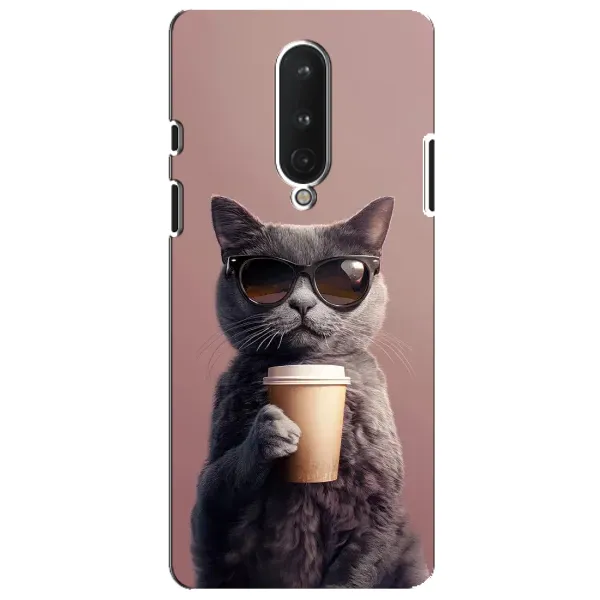 Чохол з принтом «Кіт з кавою» для OnePlus 8