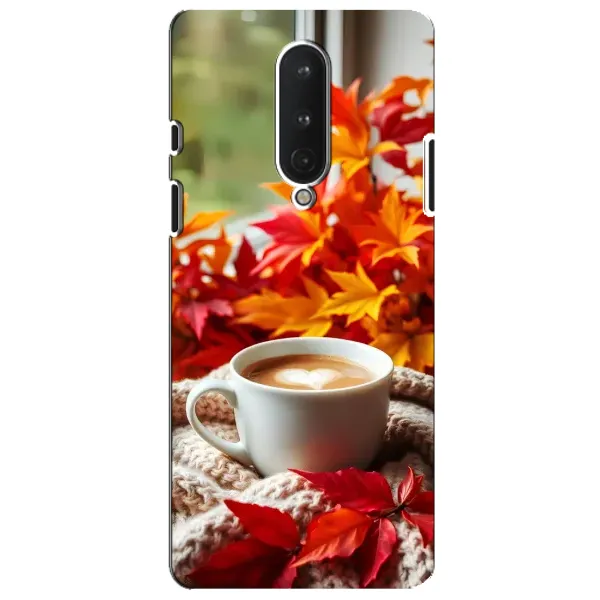 Чехол с принтом «Кофе и листья» для OnePlus 8