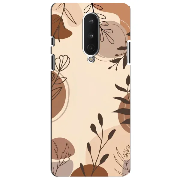 Чохол з принтом «Коричневі квіти» для OnePlus 8