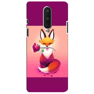 Чохли з картинкою Лисичка для OnePlus 8 (VPrint) (Лиса з трояндою)