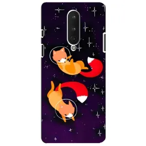 Чохли з картинкою Лисичка для OnePlus 8 (VPrint) (Лисички космонавти)