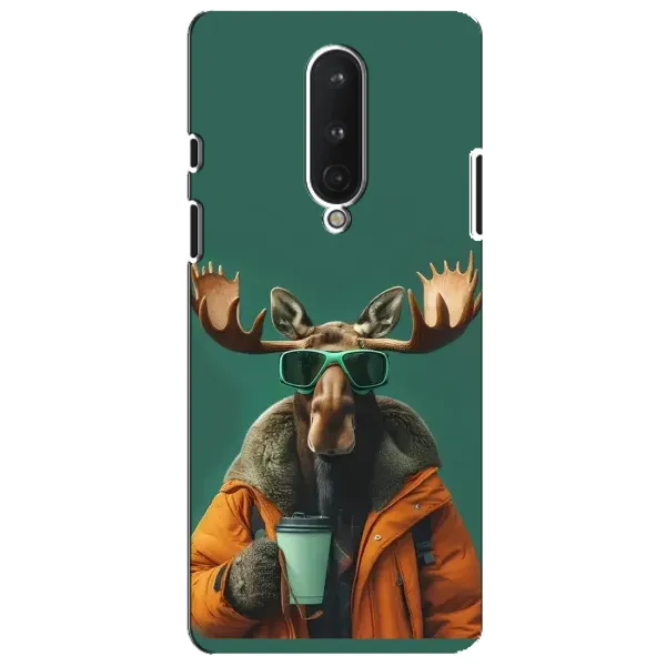 Чохол з принтом «Лось з кавою» для OnePlus 8