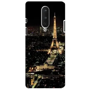 Чехол Эйфелева Башня для OnePlus 8 - (AlphaPrint) (Ночной Париж)