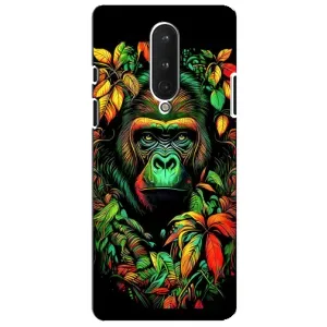 Чохол з Мавпами OnePlus 8 - (AlphaPrint) (Мавпа в квітах)