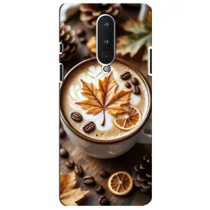 Чехол с уникальным дизайном «Осень с кофе» для OnePlus 8 (Пряный кофе)