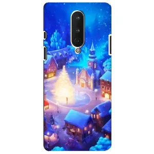 Рождественские Чехлы для OnePlus 8 (VPrint) (Рождественский город)