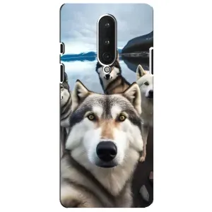 Чехол с Хаски для OnePlus 8 - (AlphaPrint) (Селфи ХАски)