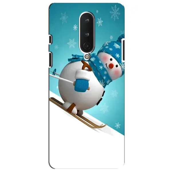 Чохол з принтом «Сніговик на лижах» для OnePlus 8