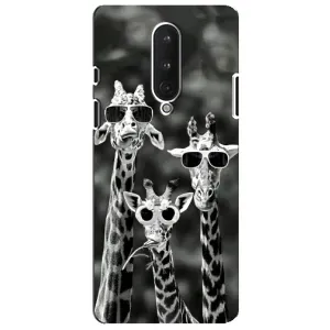 Силиконовый чехол с КАРТИНКАМИ лето для OnePlus 8 (AlphaPrint) (Жирафы в очках)