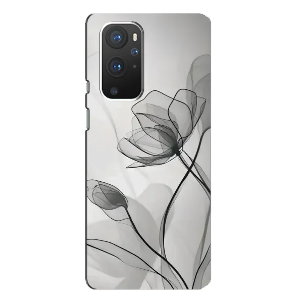 Чохол з принтом «Чорні квіти» для OnePlus 9 Pro
