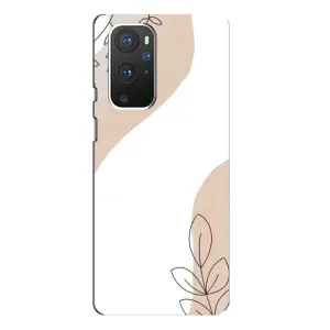 Силконовий чохол з принтом в квітах на OnePlus 9 Pro (Нюдова гілочка абстракція)