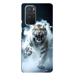 Чохол з картинкою 'Хижаки' для OnePlus 9 Pro (Білий тигр у диму)