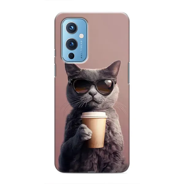 Чехол с принтом «Кот с кофе» для OnePlus 9