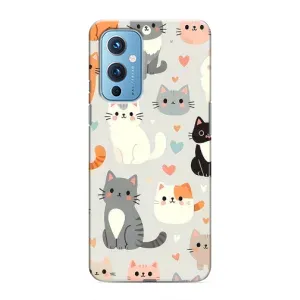 Чехол с рисунком кот на OnePlus 9 (Коллаж котов)