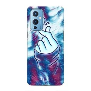 Чохол з принтом для OnePlus 9 (AlphaPrint - Знак сердечка) (Радужне серце)