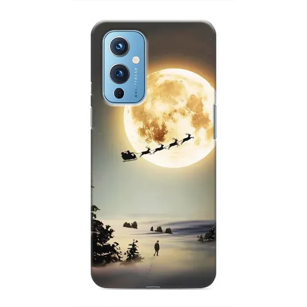 Чехол с принтом «Санта на луне» для OnePlus 9