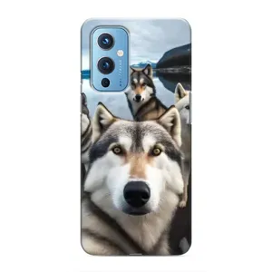 Чохол з Хаскі OnePlus 9 - (AlphaPrint) (Селфі Хаскі)