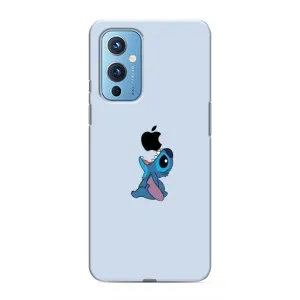 Чехол с принтом Стич на OnePlus 9 (Stitch apple)