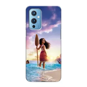 Чехол с мультфильмом Моана OnePlus 9 (Моана с веслом)
