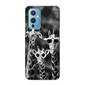 Силіконовий чохол з КАРТИНКАМИ літо для OnePlus 9 (AlphaPrint) (Жирафи в окулярах)