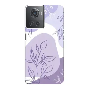 Силконовий чохол з принтом в квітах на OnePlus ACE (10R) (Фіолетове листя абстракція)