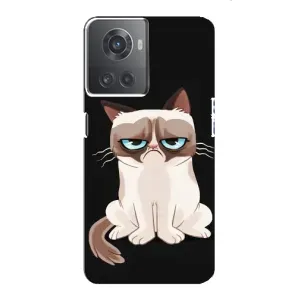 Чехол с принтом для OnePlus ACE (10R) (AlphaPrint) Модные коты (Грустный кот)