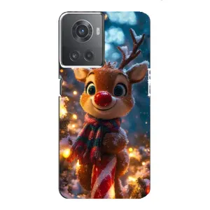 Яскравий чохол для OnePlus ACE (10R) з Зимові Оленята (Олень з шарфом)