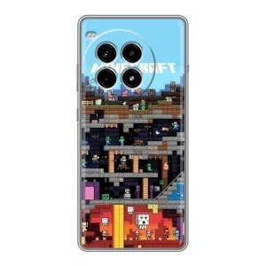 Чехол Майнкрафт на OnePlus Ace 3 Pro (AlphaPrint) Minecraft (фон Minecraft)