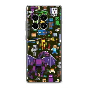 Чехол Майнкрафт на OnePlus Ace 3 Pro (AlphaPrint) Minecraft (Коллаж Майнкрафт)